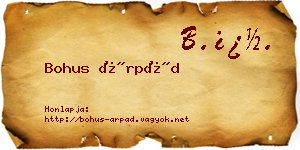 Bohus Árpád névjegykártya