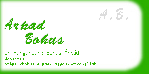 arpad bohus business card